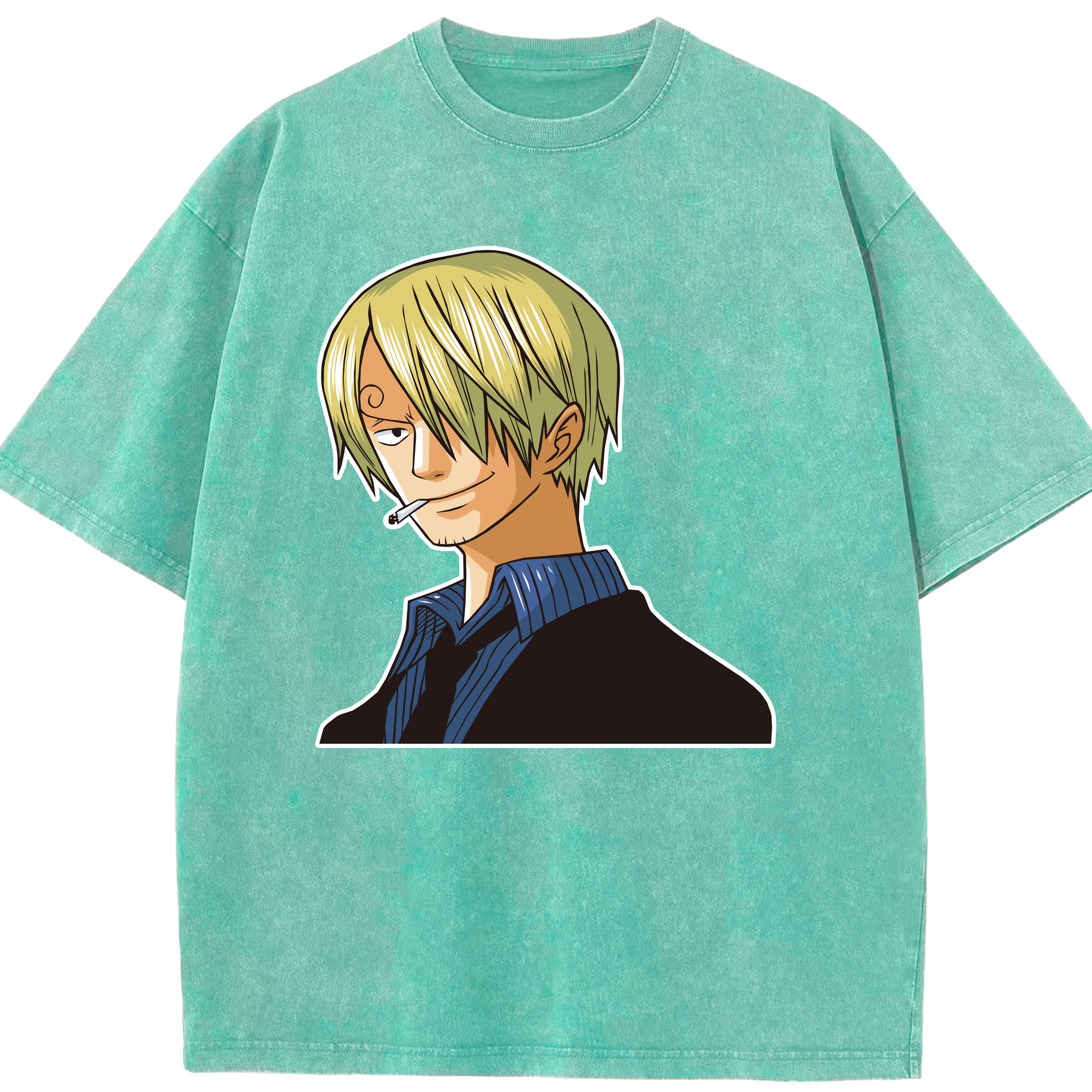 ワンピース サンジ ONE PIECE Sanji 綿100% ヴィンテージ風 半袖Tシャツ（フロントプリント）